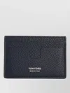 Tom Ford Leather Cardholder Slim Design Textured Finish In Blue