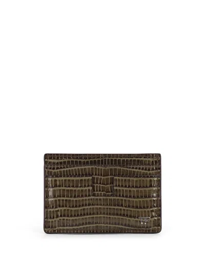 Tom Ford Leather Cardholder With Croco Effect