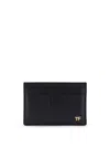 Tom Ford Grained Leather Classic Card Holder Accessories In Blue