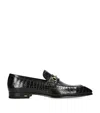 Tom Ford Black Printed Croc Bailey Chain Loafers In Black