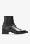 Tom Ford Edgar Polished Leather Chelsea Boots In Black