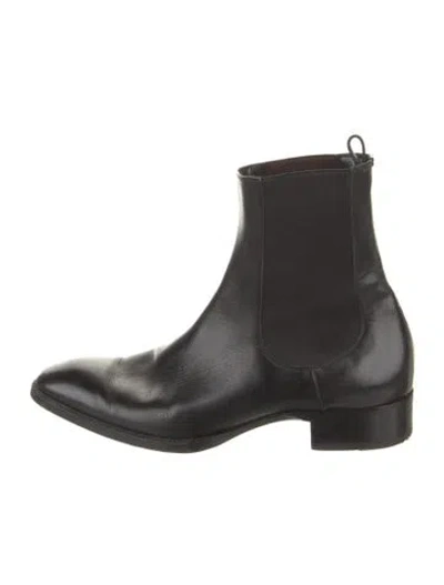 Pre-owned Tom Ford Leather Chelsea Boots In Black