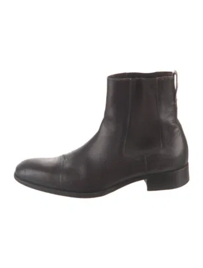 Pre-owned Tom Ford Leather Chelsea Boots In Black