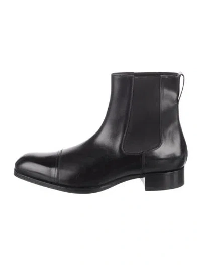 Pre-owned Tom Ford Leather Chelsea Boots In Black
