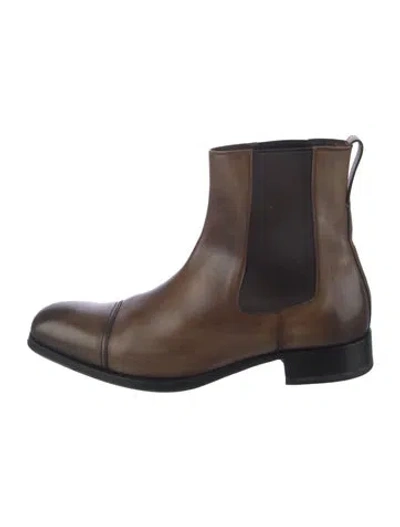 Pre-owned Tom Ford Leather Chelsea Boots In Brown