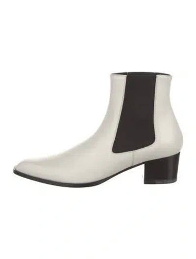 Pre-owned Tom Ford Leather Chelsea Boots In White
