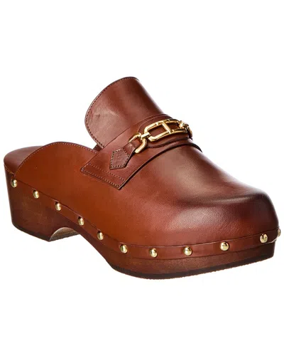 Tom Ford Leather Clog In Brown