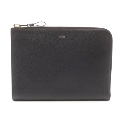 Tom Ford Leather Clutch Bag Black