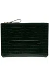 Tom Ford Leather Clutch Bag In Green