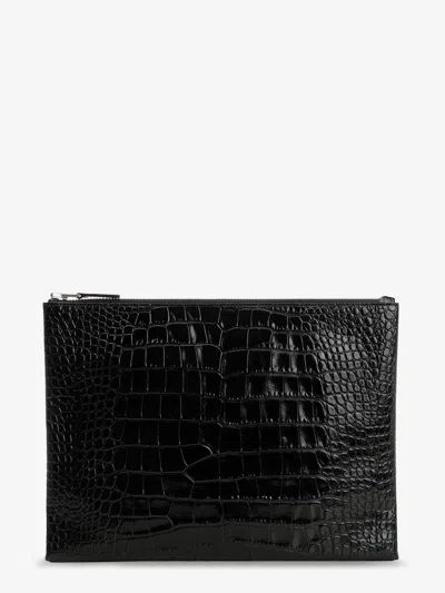 Tom Ford Leather Clutch In Black