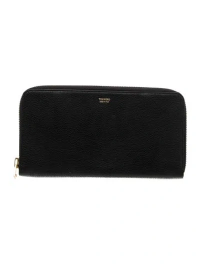 Pre-owned Tom Ford Leather Clutch In Black