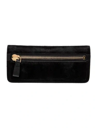 Pre-owned Tom Ford Leather Clutch In Black