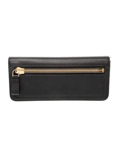 Pre-owned Tom Ford Leather Clutch In Black