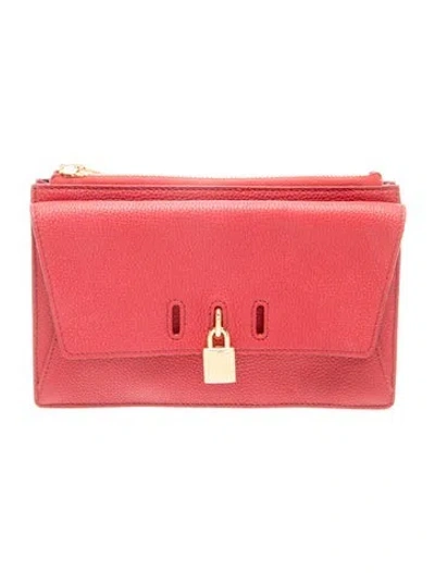 Pre-owned Tom Ford Leather Clutch In Burgundy