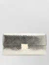 Tom Ford Leather Clutch Compact Metallic Finish Snake Pattern