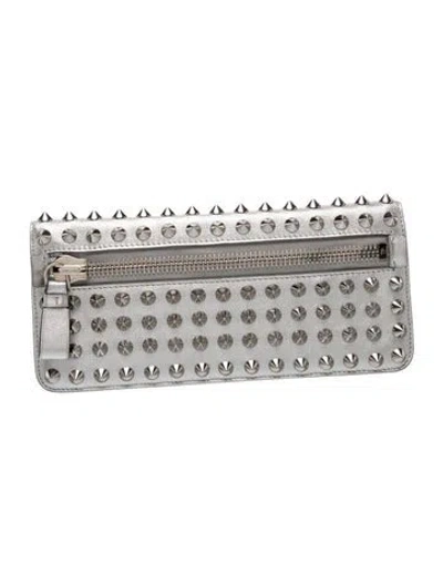 Pre-owned Tom Ford Leather Clutch In Silver