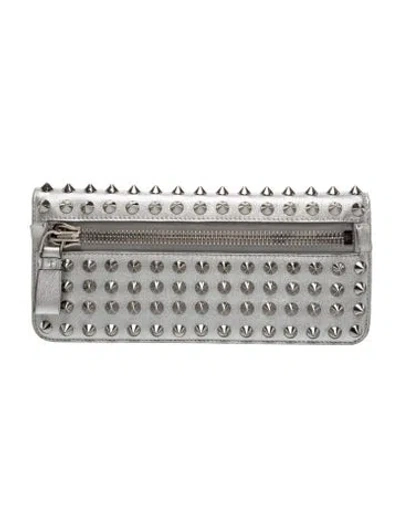 Pre-owned Tom Ford Leather Clutch In Silver