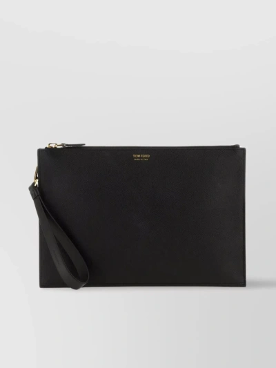Tom Ford Leather Clutch With Detachable Wrist Handle