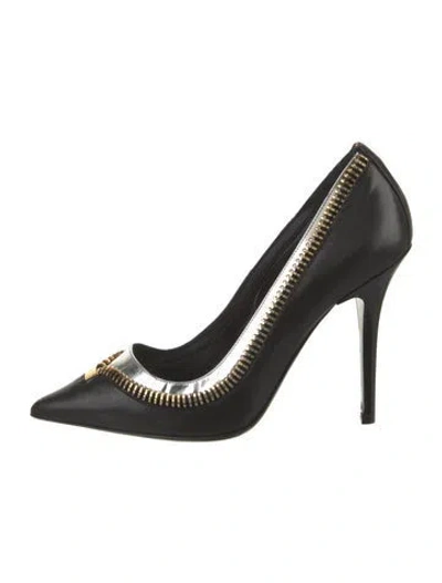 Pre-owned Tom Ford Leather Colorblock Pattern Pumps In Black