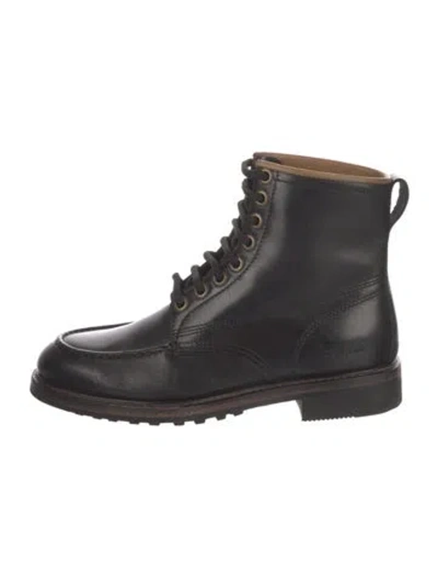 Pre-owned Tom Ford Leather Combat Boots In Black