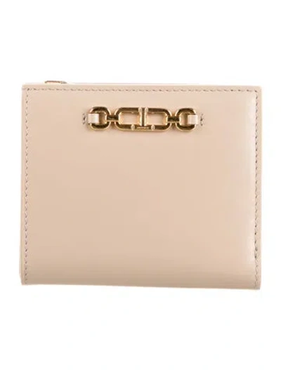 Pre-owned Tom Ford Leather Compact Wallet W/ Tags In Neutrals