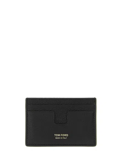 Tom Ford Leather Credit Card Holder In Black