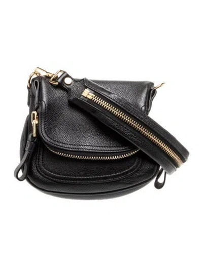 Pre-owned Tom Ford Leather Crossbody Bag In Black