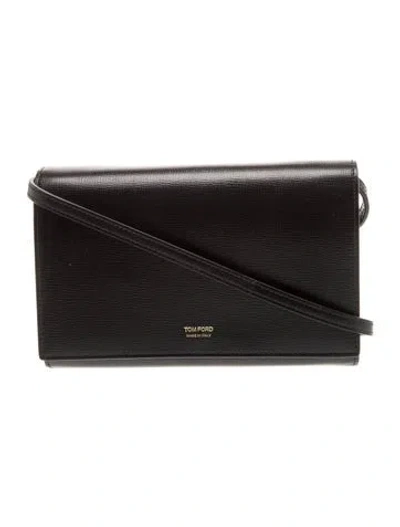 Pre-owned Tom Ford Leather Crossbody Bag In Black