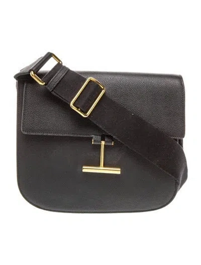 Pre-owned Tom Ford Leather Crossbody Bag In Black