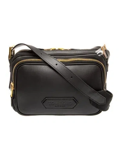 Pre-owned Tom Ford Leather Crossbody Bag In Black