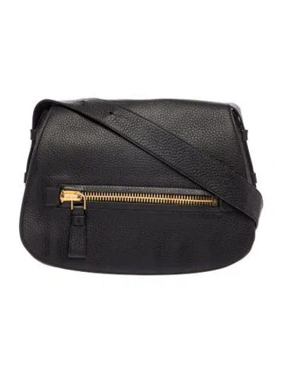 Pre-owned Tom Ford Leather Crossbody Bag In Black