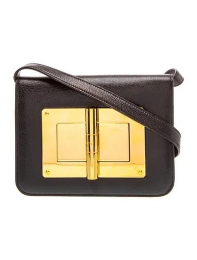 Pre-owned Tom Ford Leather Crossbody Bag In Black