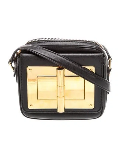 Pre-owned Tom Ford Leather Crossbody Bag In Black
