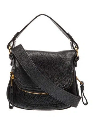 Pre-owned Tom Ford Leather Crossbody Bag In Black