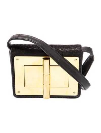 Pre-owned Tom Ford Leather Crossbody Bag In Black