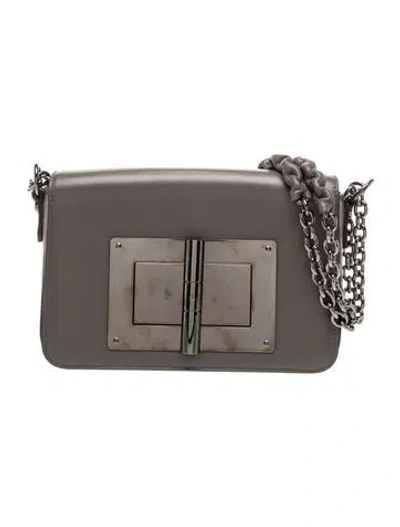 Pre-owned Tom Ford Leather Crossbody Bag In Grey
