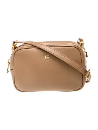 Pre-owned Tom Ford Leather Crossbody Bag In Neutrals