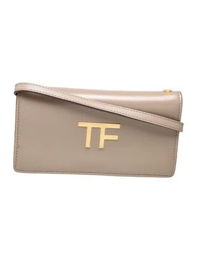 Pre-owned Tom Ford Leather Crossbody Bag In Neutrals
