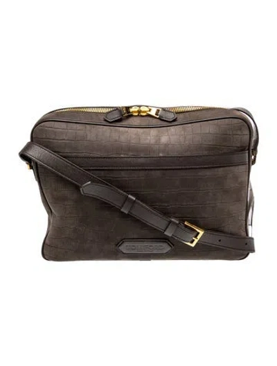 Pre-owned Tom Ford Leather Crossbody Bag W/ Tags In Gray