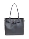 Tom Ford Black Tote Bag With T Detail In Hammered Leather Woman