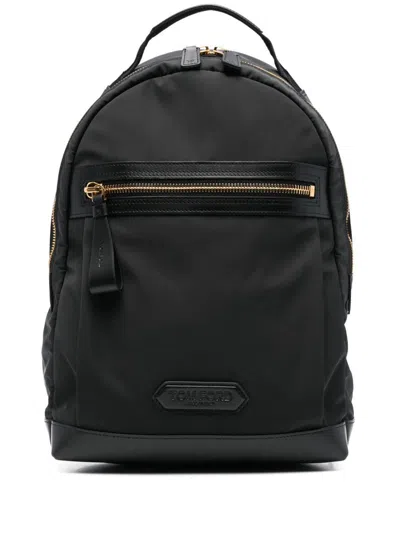 Tom Ford Leather Detailed Nylon Backpack
