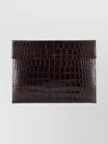 Tom Ford Leather Document Holder Featuring Crocodile Texture