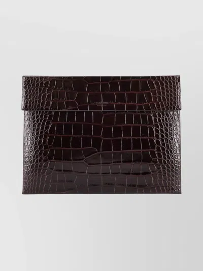 TOM FORD LEATHER DOCUMENT HOLDER FEATURING CROCODILE TEXTURE