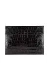 Tom Ford Crocodile-print Leather Document Holder In Brown