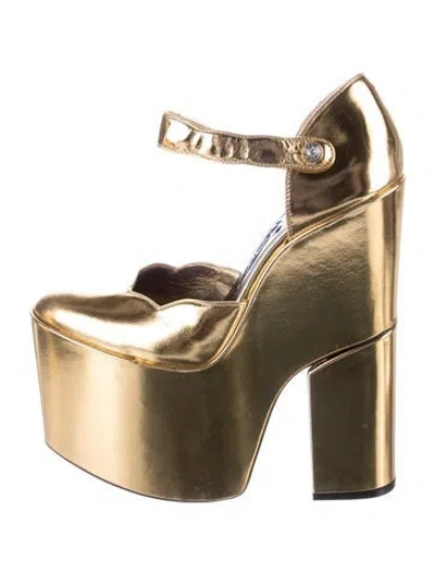 Pre-owned Tom Ford Leather D'orsay Pumps In Gold