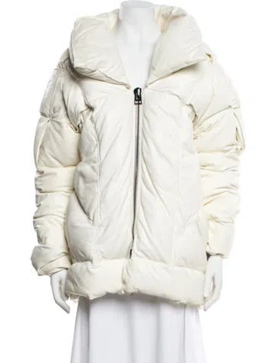 Pre-owned Tom Ford Leather Down Coat In White