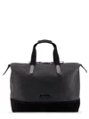 Tom Ford Leather Duffle Bag With Suede Inserts And Logo Patch In Black