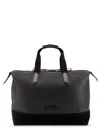 Tom Ford Leather Duffle Bag With Suede Inserts And Logo Patch In Black