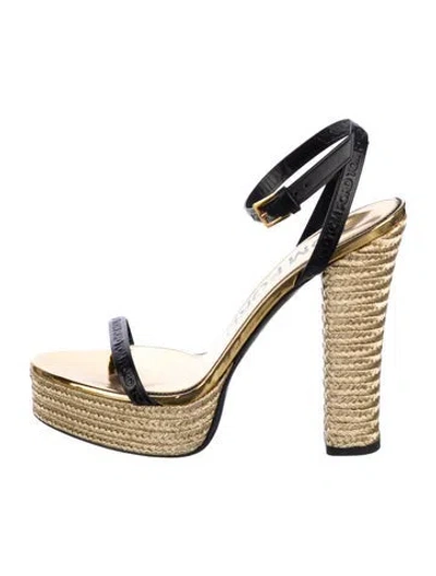 Pre-owned Tom Ford Leather Espadrilles In Black