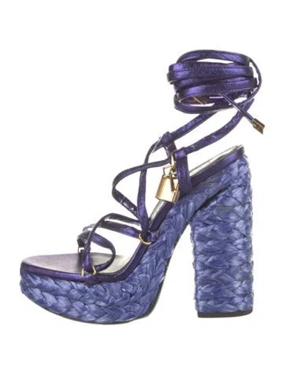 Pre-owned Tom Ford Leather Espadrilles In Purple